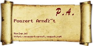 Poszert Arnót névjegykártya